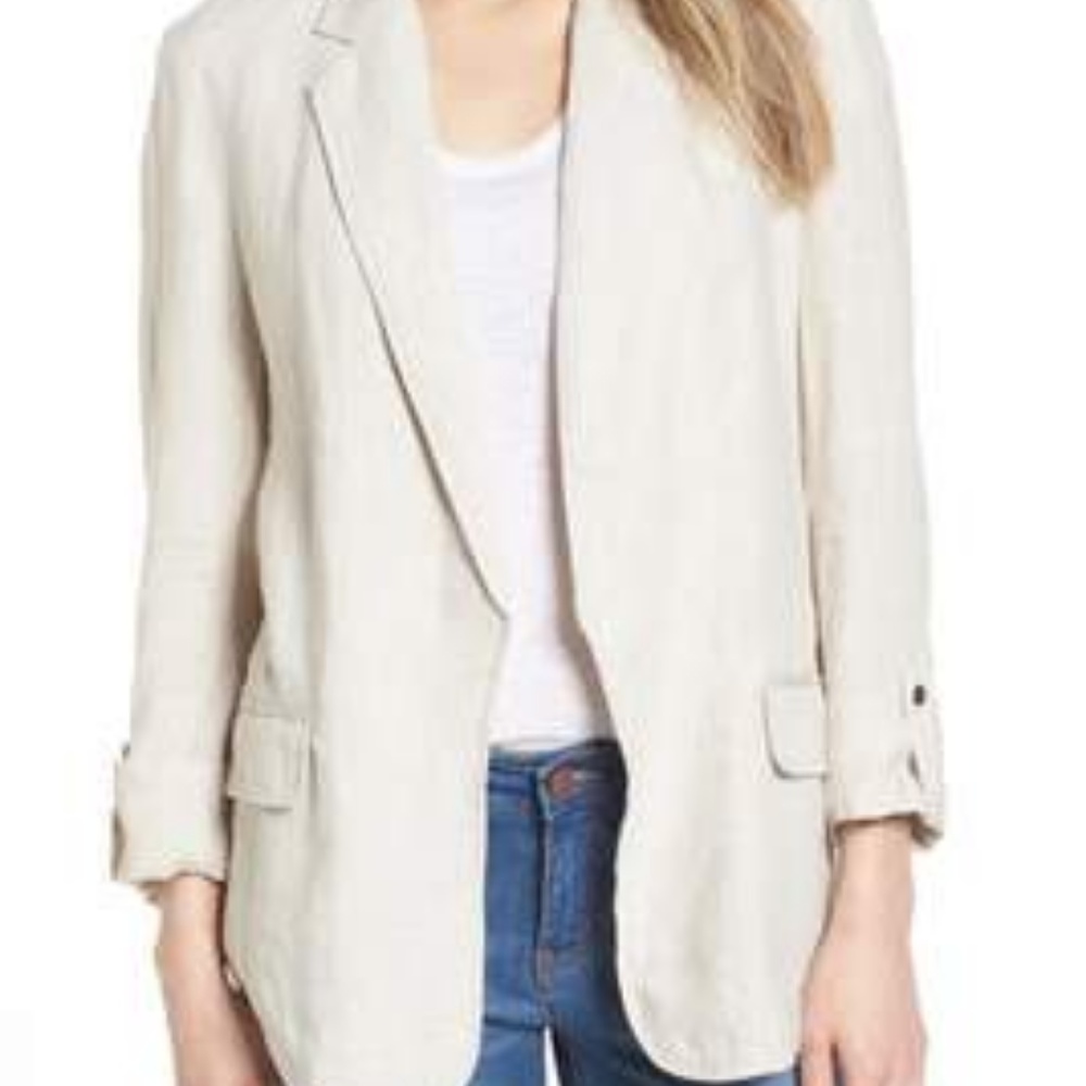100% Linen Appleseed Natural Color  Blazer